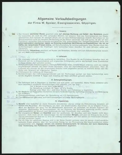 Rechnung Göppingen 1911, W. Speiser, Fabrik landwirtschaftl. Maschinen & Eisengiesserei, Werk-Gesamtansicht