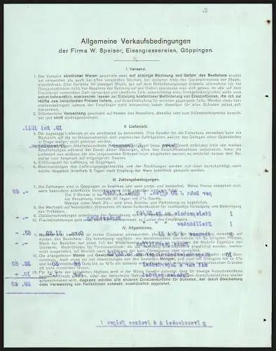 Rechnung Göppingen 1911, W. Speiser, Fabrik landwirtschaftl. Maschinen & Eisengiesserei, Der Betrieb aus der Vogelschau