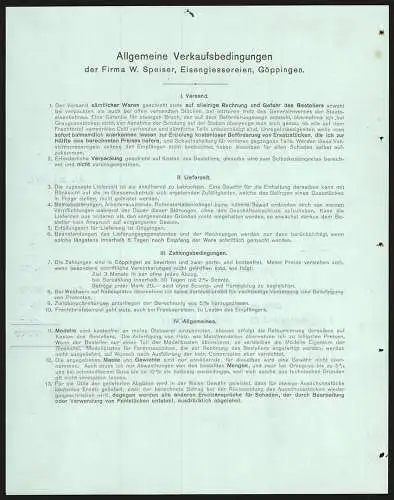 Rechnung Göppingen 1911, W. Speiser, Fabrik landwirtschaftl. Maschinen & Eisengiesserei, Blick auf das Werk