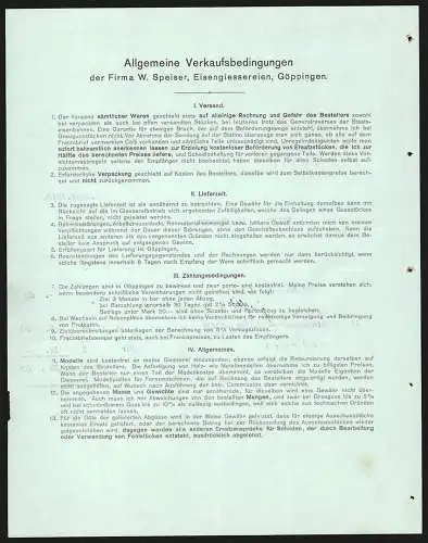 Rechnung Göppingen 1910, W. Speiser, Fabrik landwirtschaftl. Maschinen & Eisengiesserei, Die Fabrik aus der Vogelschau