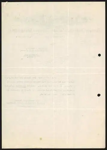 Rechnung Landshut /Bayern 1935, Vereinigte Kunstmühlen Landshut-Rosenheim AG, Fusionierte Ansicht beider Fabriken