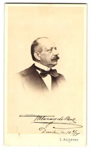 Fotografie L. Angerer, Wien, Portrait Marquis Tannay de Nerli, mit Autograph auf der Bildseite, 1865