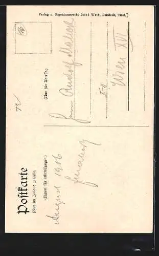 AK Landeck /Tirol, Blick hinauf zum Schloss