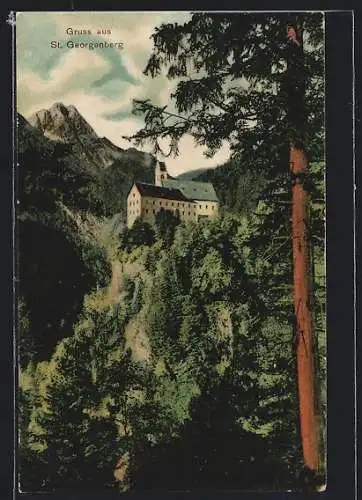 AK Stans, St. Georgenberg, Blick zum Kloster