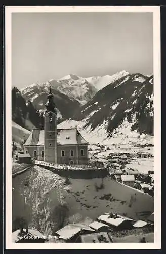 AK Grossarl im Pongau, Die Kirche im winterlichen Bergidyll