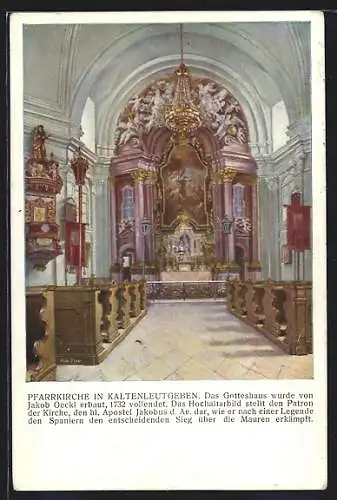 AK Kaltenleutgeben, Innenansicht der Pfarrkirche St. Jacob