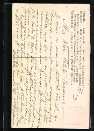 AK Junge in Tracht bringt Hufeisen und Kleeblatt, Bonne Année! Neujahr