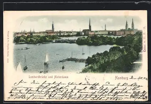 AK Hamburg, Lombardbrücke und Alsterdamm