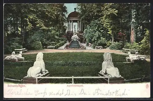 AK Schwetzingen, Apollotempel im Park