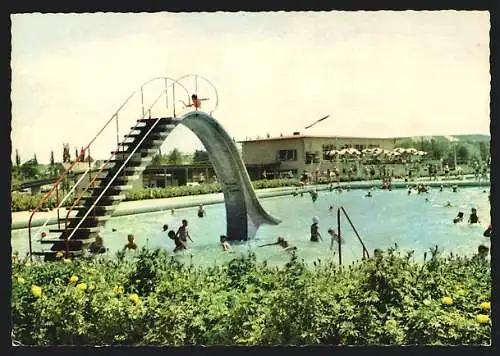 AK Kitzingen am Main, Schwimmbad mit Rutsche