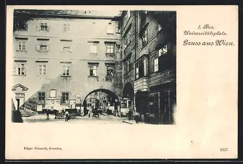 AK Wien, auf dem Universitätsplatz, Tordurchblick