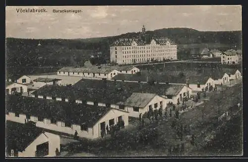 AK Vöcklabruck, Barackenlager aus der Vogelschau