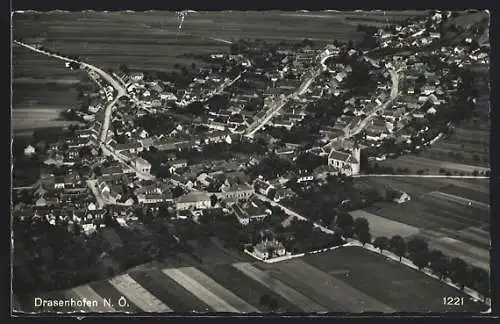 AK Drasenhofen, Ortsansicht vom Flugzeug aus