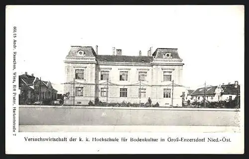 AK Gross-Enzersdorf /Nied.-Öst., Versuchswirtschaft der k. k. Hochschule für Bodenkultur