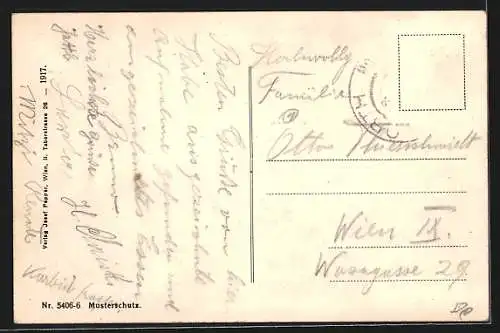 AK Orth a. d. Donau, Flusspartie mit einem Stocherkahn