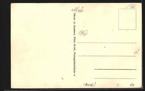 AK Lassee im Marchfelde, Blick zur Kirche, Denkmal, Gemeindeamt