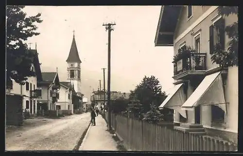 AK Wörgl, Ortspartie mit Blick zur Kirche