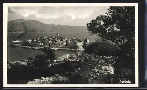 AK Korcula, Ortsansicht aus der Vogelschau