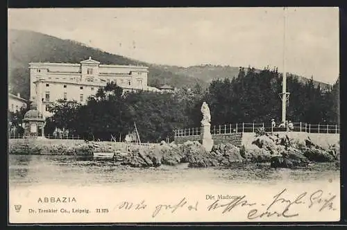 AK Abbazia, Madonna am Hafen
