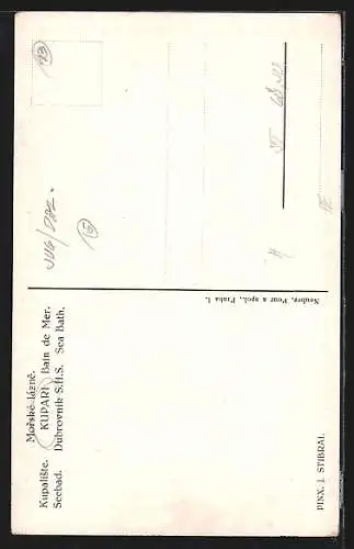 Künstler-AK Kupari, Bain de Mer