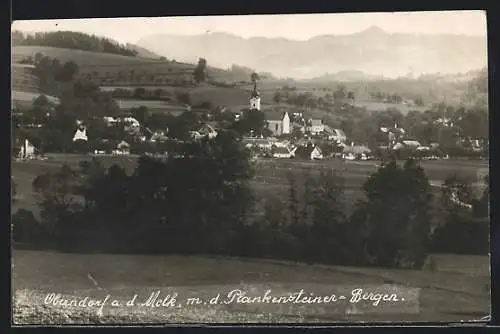 AK Oberndorf a. d. Melk, Ortsansicht mit den Plankensteiner Bergen
