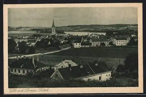 AK Ybbs a. d. Donau, Totalansicht mit der Kirche