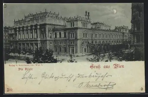 Mondschein-AK Wien, Blick auf die Börse