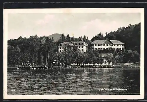 AK Maria Wörth, Sekirn am Wörthersee, Badegäste auf dem Pier