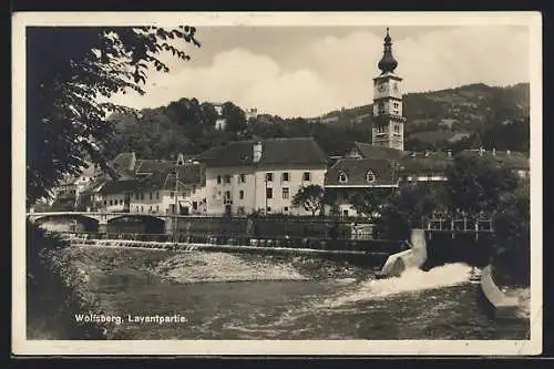 AK Wolfsberg /Kärnten, Uferpartie an der Lavant