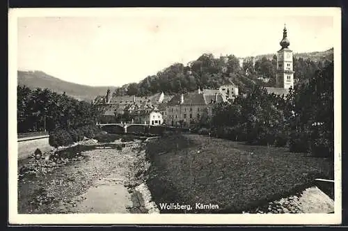 AK Wolfsberg /Kärnten, Die Lavant bei niedriegem Wasserstand
