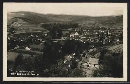 AK Schönberg am Kamp, Gesamtansicht aus der Vogelschau