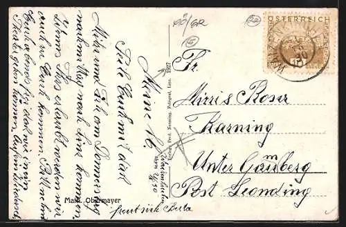 AK Waizenkirchen /Ob.-Öst., Marktplatz mit Kirche