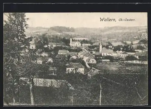 AK Wallern /Ob.-Oesterr., Teilansicht mit Kirche
