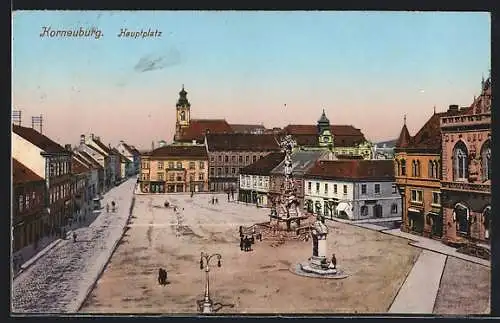 AK Korneuburg, Hauptplatz mit Denkmal