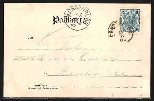 AK Dörfles, Ortspartie mit Schloss