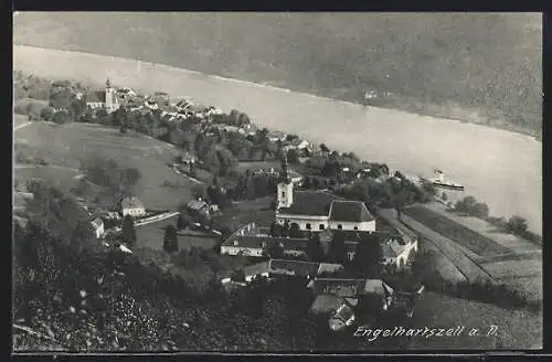 AK Engelhartszell a. D., Teilansicht mit Kirche