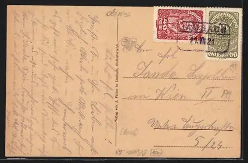 AK Lambach /OÖ, Ortspartie mit Strasse