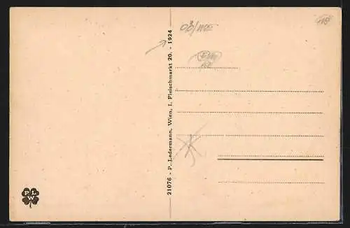 AK Lambach /Ob.-Oe., Strassenpartie mit Gebäudeansicht und Denkmal