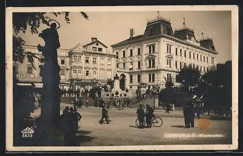 AK Lambach /OÖ, belebter Klosterplatz