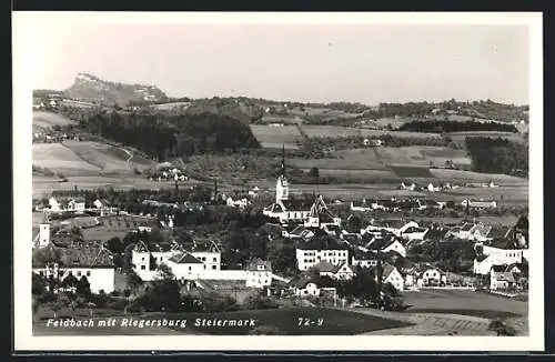 AK Feldbach /Steiermark, Teilansicht mit Kirche und Riegersburg