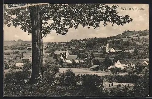 AK Wallern, Teilansicht mit Kirche