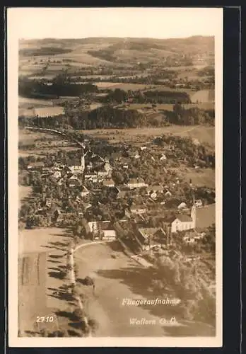 AK Wallen, Ortspanorama aus dem Flugzeug gesehen
