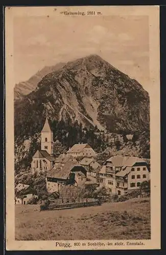 AK Pürgg, Ortsansicht mit Grimming