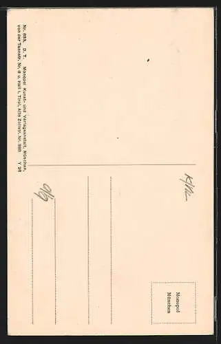 AK Arnoldstein, Teilansicht mit Burg und Bergpanorama