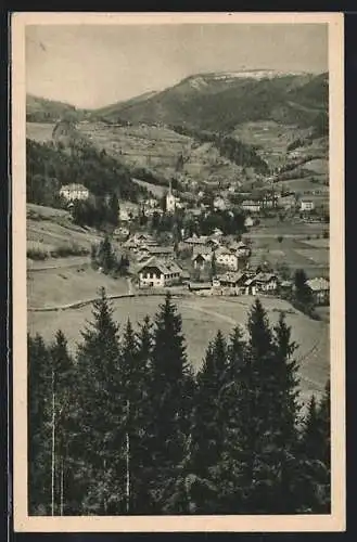 AK Himmelberg, Gesamtansicht mit Bergen aus der Vogelschau