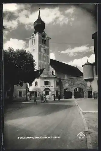 AK Schladming, Kath. Kirche und Stadttor