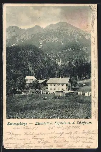 AK Kufstein, Gasthaus Bärnstatt mit Scheffauer