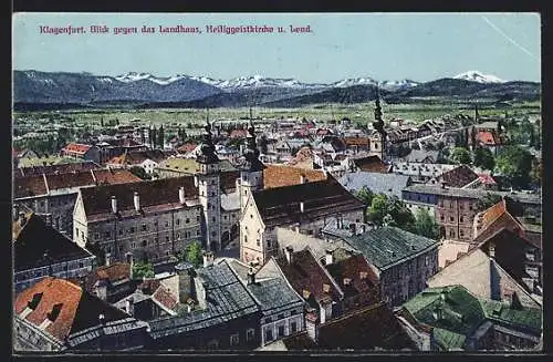 AK Klagenfurt, Blick gegen das Landhaus, Heiliggeistkirche und Lend