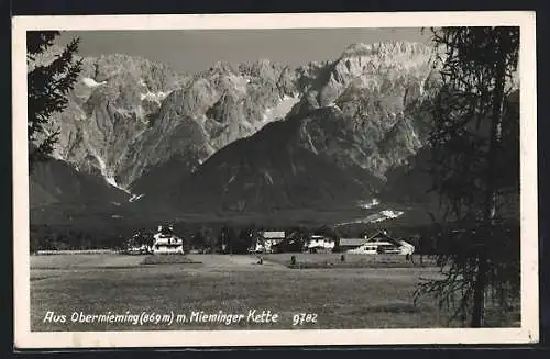 AK Mieming, Obermieming, Ortspartie mit Mieminger Kette