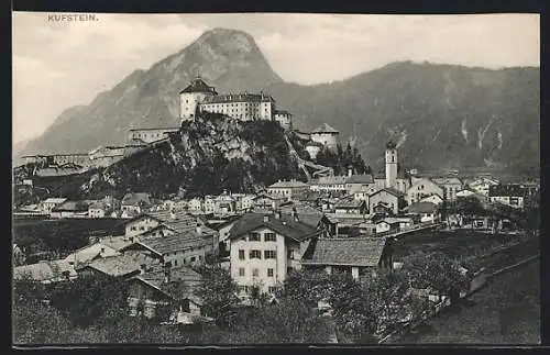 AK Kufstein, Teilansicht mit Burg